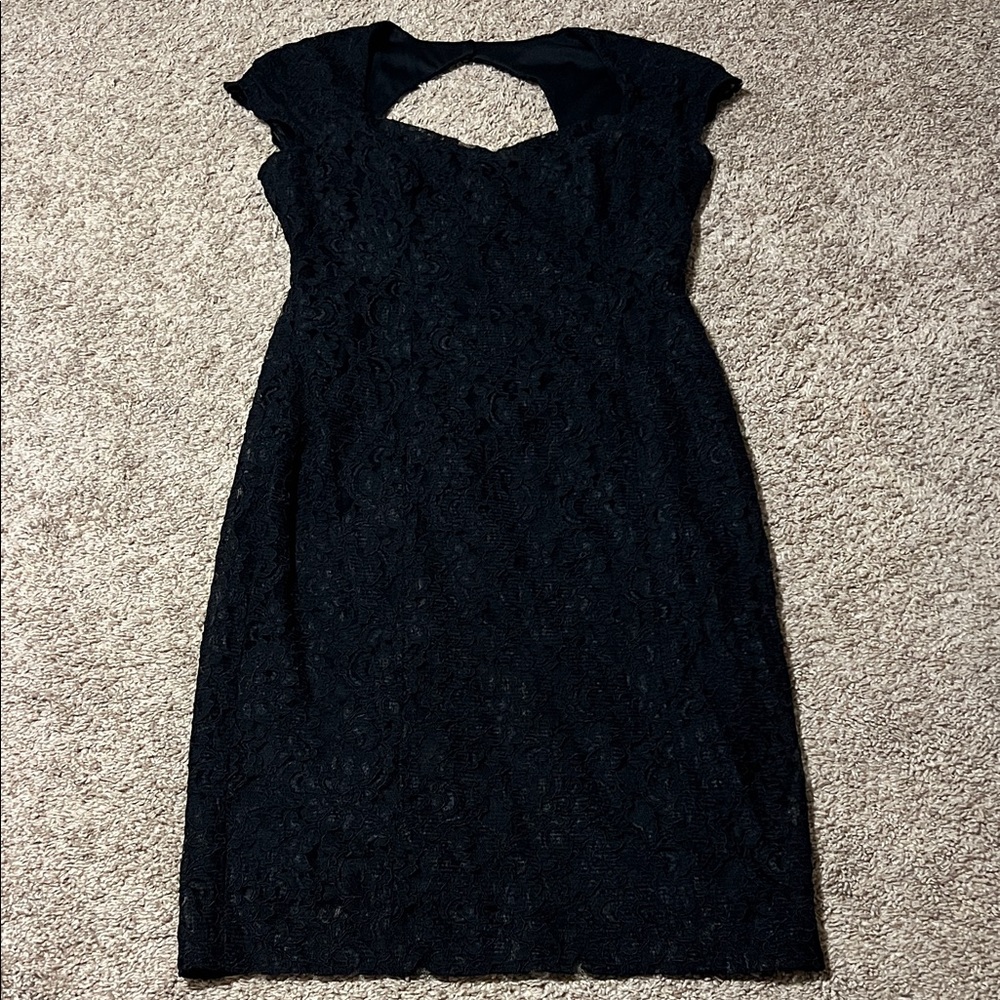 Elegant Ralph Lauren Black Lace Dress, size 8